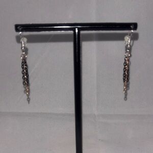 Hand Crafted Black and Gold Chain Earrings